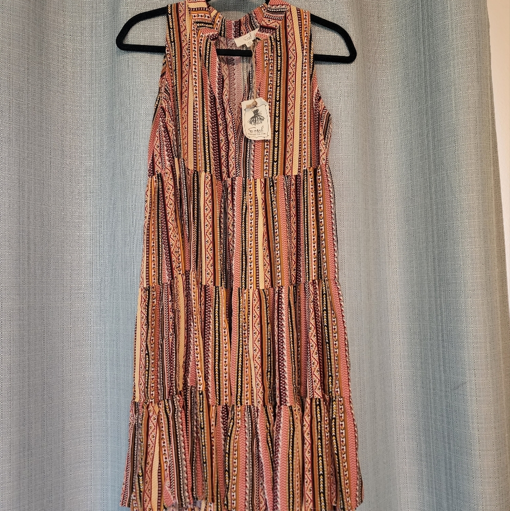 Easel Tiered Dress xsmall NEW